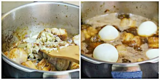 Kho đến khi thịt kho tàu mềm có màu nâu cánh gián đẹp mắt