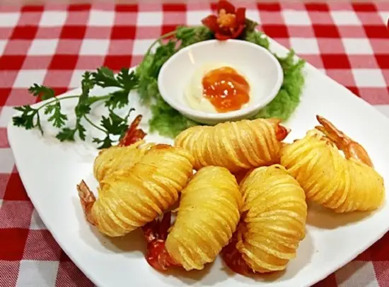 tôm cuốn khoai tây thơm ngon