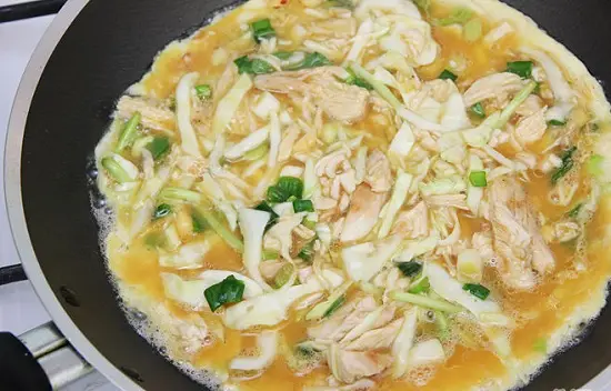 chiên hỗn hợp trứng