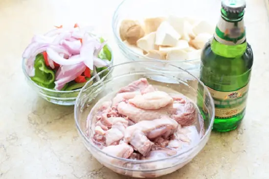 vịt om bia nguyên liệu
