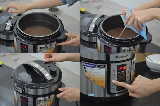 cho đường vào đun tiếp