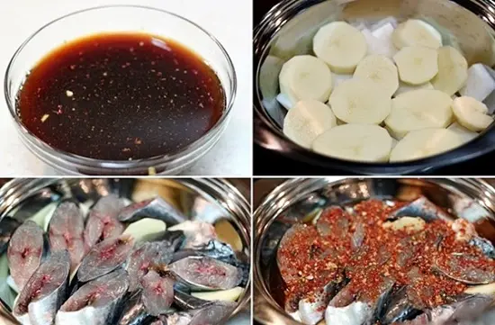 xếp cá vào nồi