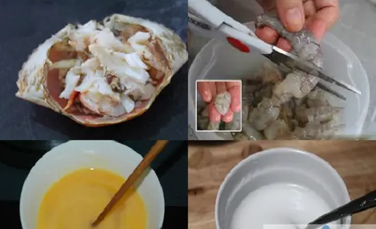 sơ chế nguyên liệu làm súp cua