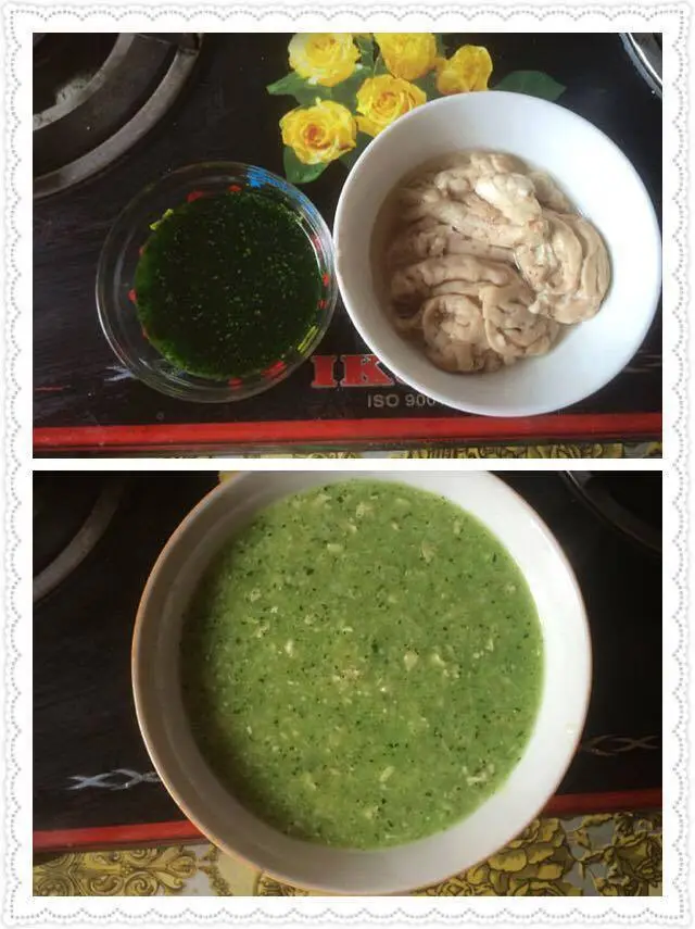 Cháo óc heo rau ngót ăn dặm cho bé