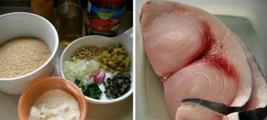 Nguyên liệu làm món cá kiếm cuộn sốt cà chua kiểu Ý -1