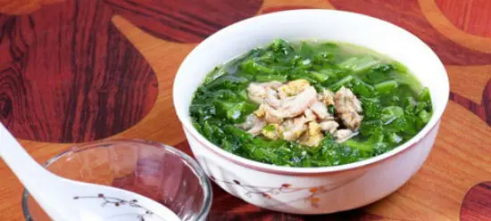 cách làm cải xanh nấu thịt bằm 5