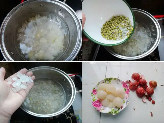 Cách nâú chè ngon tưf vải thiều, đậu xanh chỉ cần những bước thật đơn giản