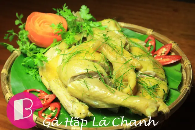 gà hấp lá chanh