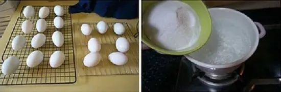 đun nước muối - cách làm trứng muối