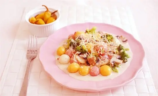 bánh gạo sốt kem nấm thơm ngon