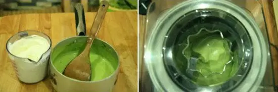 Đánh bông kem tươi làm kem matcha trà xanh