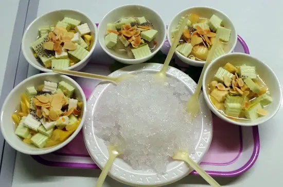 nấu chè khúc bạch trà xanh thành phẩm