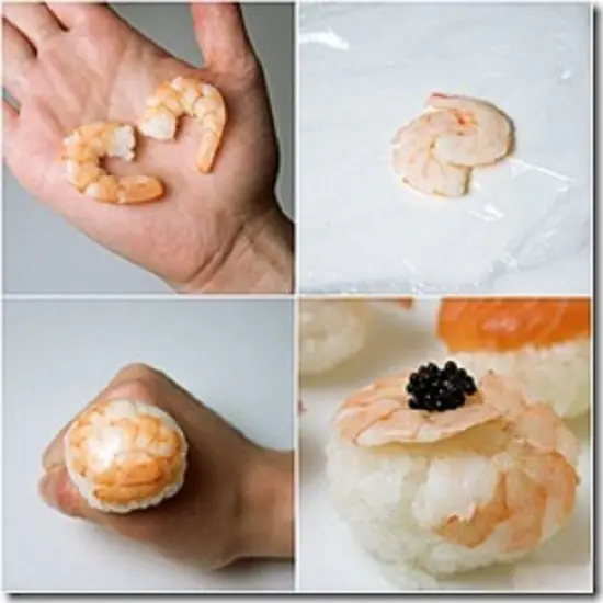 cuộn tôm với cơm