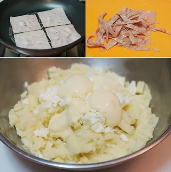 Hướng dẫn làm món khoai tây kẹp thịt