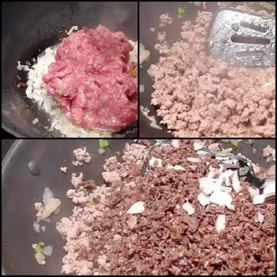 Làm nhân bánh để làm bánh giò